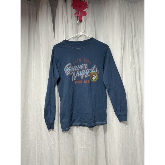 Bucees T Shirt Adult Small Blue Long Sleeve Its The Beaver Nuggets For Me - Picture 1 of 6
